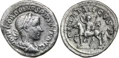 Roman Silver & Bronze Coins - Imperial GORDIAN III, (A.D. 238-244), silver denarius, Rome mint, issued 240, (3.97 g), obv. IMP GORDIANVS PIVS FEL AVG, laureate draped bust to right of Gordian III, rev