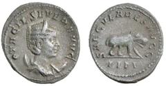 Roman Silver & Bronze Coins - Imperial OTACILIA SEVERA, wife of Philip I, (248 A.D.), silver antoninianus, Rome Mint, (4.34 g), 4th officina, obv. diademed bust to right of Otacilia Severa, draped on 
