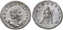 Roman Silver & Bronze Coins - Imperial HERENNIA ETRUSCILLA, (wife of Trajan Decius), (A.D. 249-251), silver antoninianus, Rome mint, issued 250, (3.59 g), obv. diademed draped bust to right on crescen