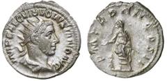 Roman Silver & Bronze Coins - Imperial VOLUSIAN, son of Trebonianus Gallus, (251-253 A.D.), silver antoninianus, Rome Mint, (3.10 g), obv. radiate bust draped and cuirassed to right, rev. P M TR P III