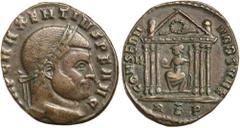 Roman Silver & Bronze Coins - Imperial MAXENTIUS, (A.D. 306-312), AE follis, Rome Mint, issued 310-311, (6.38 g), obv. laureate head to right of Maxentius, around [I]MP C MAXENTIVS P F AVG, rev. CONSE