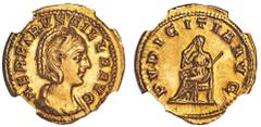Ancient Gold Coins HERENNIA ETRUSCILLA WIFE OF TRAJAN DECIUS, (A.D. 249-251), gold aureus, Rome mint, (4.60 g), obv. diademed and draped bust to right, around HER ETRUSCILLA AVG, rev. Pudicitia seated