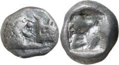 Greek Silver & Bronze Coins LYDIA, Persian Imperial Coinage, Kingdom of, Kroisos (Croesus), (c.564/563-550/539 B.C.), silver twelfth stater, (0.79 g), Sardes mint, obv. confronting foreparts of lion, 