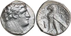 Greek Silver & Bronze Coins PHOENICIA, Tyre, (c.2nd century B.C. - 1st century A.D.), silver half shekel or didrachm, (6.59 g), Tyre mint, issued 91-90 B.C., obv. laureate head of Melqarth beardless t