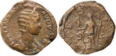 Roman Silver & Bronze - Imperial JULIA MAESA, grandmother of Elagabalus, (A.D. 218-222, d.225), AE sestertius, Rome mint, (16.29 g), obv. draped bust of Julia Maesa to right wearing diadem, around [IV
