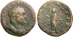 Roman Silver & Bronze - Imperial BALBINUS, (A.D. 238), AE sestertius, (16.94 g), obv. IMP CAES D CAEL BALBINVS AVG, laureate draped and cuirassed bust to right of Balbinus, rev. [P M] TR P COS II P P,