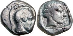 Greek Silver & Bronze Coins LYCIA, Dynastic coinage, Vekhssere I, ruler (c.450-430 B.C.), silver stater, Xanthos mint (as Arnna mint), (8.38 g), obv. Helmeted head of Athena to right, rev. laureate he