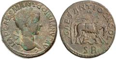 Greek Silver & Bronze Coins PISIDIA, Antioch, Gordian III, (A.D. 238-244), AE 31, (24.34 g), obv. Gordian III laureate head to right, around IMP CAES MANT GORDIANVS AV G, rev. wolf to right, head reve