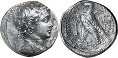 Greek Silver & Bronze Coins SYRIA, Kingdom of, Demetrios II, first reign, (146-138 B.C.), silver tetradrachm, (13.14 g, Phoenician standard), Tyre mint, issued year 143-142 B.C., obv. diademed head of