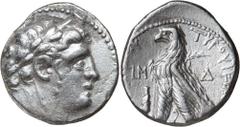 Greek Silver & Bronze Coins PHOENICIA, Tyre, (c.2nd century B.C. - 1st century A.D.), silver half shekel or didrachm, (6.85 g), Tyre mint, issued 87-86 B.C., obv. laureate head of Melqarth beardless t