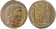 Roman Silver & Bronze - Imperial ROMAN COINS, fourth century AE folles, issues of the early fourth century, all with the camp gate reverse (except one with two soldiers and two standards reverse), and