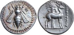 Greek Silver & Bronze Coins - Celtic - Susanian IONIA, Ephesos, (202-c.150 B.C.), silver drachm, Demetrios magistrate, (4.05 g), obv. bee with straight wings dividing E - **F*, dotted border, rev. sta