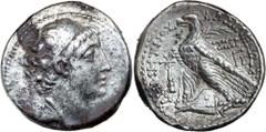 Greek Silver & Bronze Coins - Celtic - Susanian SYRIA, Kingdom of, Demetrios II Nikator, first reign, (146-138 B.C.), silver tetradrachm, (14.22 g, Phoenician standard), Tyre mint, issued year SE 167 