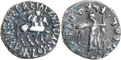 Greek Silver & Bronze Coins - Baktria - Zeugitana INDO-SCYTHIAN, Azes I, (c.58 - 12 B.C.), silver tetradrachm, (8.23 g), uncertain mint in Western Gandhara, earlier noted as Taxila Sirsukh mint, obv. 