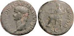 Roman Silver & Bronze Coins - Imperial - Augustus - J CLAUDIUS, (A.D. 41-54), AE dupondius, Rome mint, issued 41-42, (13.93 g), obv. bare head of Claudius to left, around TI CLAVDIVS CAESAR AVG PM TR 