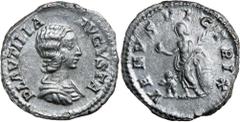 Roman Silver & Bronze Coins - Imperial - Augustus - J PLAUTILLA, wife of Caracalla, (c.A.D. 202-205), silver denarius, issued 204, (2.84 g), obv. draped bust of Plautilla to right, around PLAVTILLA AV