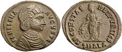 Roman Silver & Bronze Coins - Imperial - Severus Alex HELENA, mother of Constantine I (307-337 A.D.), AE follis, Alexandria Mint, issued 324-5 A.D. (2.40 g), obv. draped bust to right around FL HELENA