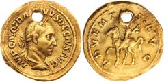 Ancient Gold Coins - Roman TRAJAN DECIUS, (A.D. 249-251), gold aureus, Rome Mint, (4.43 g), obv. laureate bust of Trajan Decius to right, around IMP C M Q TRAIANVS DECIVS AVG, rev. around ADVENT[V]S A