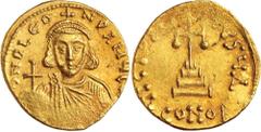 Ancient Gold Coins - Byzantine LEO III THE 'ISAURIAN', (A.D. 717-741), gold solidus, Constantinople mint, issued 717-720, (4.46 g), 4th officina, obv. facing crowned and draped bust of Leo III, holdin