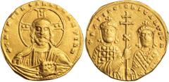 Ancient Gold Coins - Byzantine BASIL II, (A.D.976-1025), with Constantine VIII Co-emperor throughout reign and also (A.D.1025-1028), gold tetarteron, Constantinople mint, (4.21g), obv. Christ bust fac