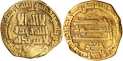 Islamic Coins Islamic, Abbasid, al-Rashid, (A.H. 170-193) (A.D. 786-809), gold dinar, (3.85 g), Ja'far below dinar, no mint name (Misr mint, Egypt), dated A.H. 181 = A.D. 797-8, (A.218.11, Wilkes 382)