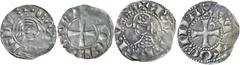 World Silver & Bronze Coins Crusaders, Antioch, Bohemond III, Minority, (1149-1163), silver denier, 17mm, (0.76 g), Class C, obv. + BOANIIHDVS, bare head right, rev. + ANTIOCHIA, cross pattee, (Metcal