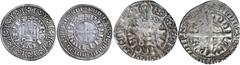World Silver & Bronze Coins France, Philip V, (1316-1322), silver gros tournois (Roberts 2471), Charles IV, (1322-1328), billon double parisis, 2nd issue (Ciani 261, Roberts 2664 pellet under crown); 