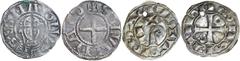 World Silver & Bronze Coins France, Bourbonnais, Priory of Souvigny, (12th century), silver denier, 19 mm, (1.06 g), obv. SES MAIOLVS, bust of St. Maieul facing, holding cruciform scepter, rev. + SILV