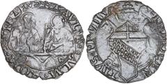 World Silver & Bronze Coins Italy, Papal Coinage, Innocent VIII, (1484-1492), billon quattrino 18mm, (1.11 g), Rome mint, obv. Papal arms, rev. facing half-length figures of St. Peter, holding key and