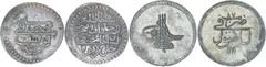 World Silver & Bronze Coins Ottoman Empire, Mustafa III, (1757-1774), Tunisia, billon piastre AH 1186 (19.15g) (KM.57); Turkey, Constantinople Mint AH 1171/87 billon (KM.321.2); billon two zolota (29.