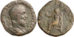 Roman Silver & Bronze Coins - Imperial Pupienus, (238 A.D.), AE sestertius, Rome Mint, (18.32 g), obv. around IMP CAES M CLOD PVPIENVS AVG, laureate bust of Pupienus to right, draped and cuirased, rev