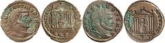 Roman Silver & Bronze Coins - Imperial Maxentius, (307-312), AE folles, Aquileia mint, (6.24 g), issued summer 307, obv. laureate head to right, around IMP C MAXENTIVS P F AVG, rev. hexastyle temple w