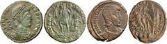 Roman Silver & Bronze Coins - Imperial Constans II, (337-350), AE 2 (maiorina), issued from 348-350, obv. diademed bust draped to right of Constans II, rev. Constans on galley, Victory at stern, aroun