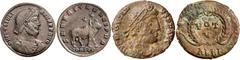 Roman Silver & Bronze Coins - Imperial Julian II, (A.D. 360-363), AE 1, Constantinople mint, (8.73 g), issued 361-363, obv. around D N FL CL IVLI ANVS P F AVG, pearl diademed bust to right, rev. bull 