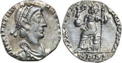 Roman Silver & Bronze Coins - Imperial Valentinian II, (A.D. 375-392), silver siliqua, Treveri mint, issued A.D. c.375-378 (2.09 gm), obv. pearl-diademed head of Valentinian II to right, around DN VAL