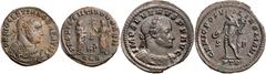 Roman Silver & Bronze Coins - Imperial Romean Imperial, AE issues, Diocletian, (A.D. 284 - 305), follis, post reform, Alexandia Mint, (cfS.12836, Cohen.32), another, post abdication, Alexandria Mint (
