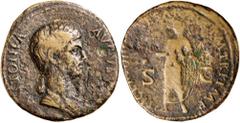 Roman Silver & Bronze Coins - Imperial ANTONIA, daughter of Mark Antony and Octavia, (grandmother of Caligula, mother of Claudius), (died A.D. 37), AE dupondius, issued after her death by Claudius 41-