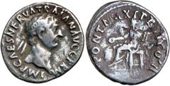 Roman Silver & Bronze Coins - Imperial TRAJAN, (A.D. 98-117), silver denarius, issued 99, Rome mint, (3.01 g), obv. laureate head of Trajan right, around IMP CAES NERVA TRAIAN AVG GERM, rev. Concordia