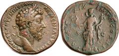 Roman Silver & Bronze Coins - Imperial MARCUS AURELIUS, (A.D. 161-180), AE sestertius, Rome mint, issued 174-175, (26.68 g), obv. laureate head of Marcus Aurelius to right, around M AVREL ANTONINVS AV