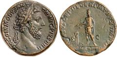 Roman Silver & Bronze Coins - Imperial COMMODUS, (A.D. 177-192), AE sestertius, Rome mint, issued A.D. 185, (29.87 g), obv. laureate head of Commodus to right, around M COMMODVS ANT ON AVG PIVS BRIT, 