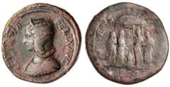 Roman Silver & Bronze Coins - Imperial JULIA DOMNA, Augusta, (A.D. 193-217), AE as 33mm, (28.94 g), Rome mint, struck under Caracalla, c.214, obv. diademed and draped bust left, around IVLIA PIA FELIX