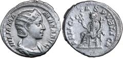 Roman Silver & Bronze Coins - Imperial JULIA MAMAEA, mother of Severus Alexander, (A.D.222-235), silver denarius, issued 230, Rome mint, (3.45 g), obv. draped bust to right of Julia Mamaea, IVLIA MA M