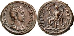 Roman Silver & Bronze Coins - Imperial JULIA MAMAEA, mother of Severus Alexander, (A.D.222-235), AE as, issued 230, Rome mint, (14.94 g), obv. diademed and draped bust to right of Julia Mamaea, IVLIA 