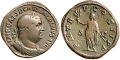 Roman Silver & Bronze Coins - Imperial BALBINUS, (A.D. 238), AE sestertius, (22.48 g), obv. IMP CAES D CAEL BALBINVS AVG, laureate draped and cuirassed bust to right of Balbinus, rev. P M TR P COS II 