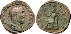 Roman Silver & Bronze Coins - Imperial PUPIENUS, (238 A.D.), AE sestertius, Rome Mint, (18.84 g), obv. around IMP CAES M CLOD PVPIENVS AVG, laureate bust of Pupienus to right, draped and cuirased, rev