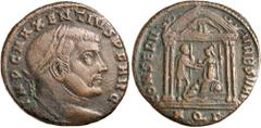 Roman Silver & Bronze Coins - Imperial MAXENTIUS, (A.D. 307-312), AE folles, Aquileia mint, (6.96 g), issued summer 307, obv. laureate head to right, around IMP C MAXENTIVS P F AVG, rev. tetrastyle te