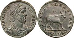 Roman Silver & Bronze Coins - Imperial JULIAN II, (A.D. 360-363), AE double maiorina, Nicomedia mint, (8.54 g), issued 362, obv. around D N FL CL IVLI ANVS P F AVG, pearl diademed bust to right of Jul