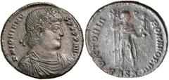 Roman Silver & Bronze Coins - Imperial JOVIAN, (A.D. 363-364), AE double maiorina, Thessalonica mint, issued 363-4, (8.30 g), obv. laureate draped and cuirassed bust to right, around D N IOVIANV S P F