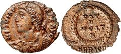 Roman Silver & Bronze Coins - Imperial JOVIAN, (A.D. 363 - 364), AE 3, Heraclea Mint (2.91 g), obv, pearl diademed and drapped bust left, around D N IOVIAN-VS P F AVH, rev. VOT V MVLT X within wreath 