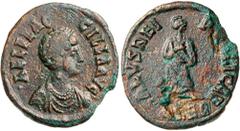 Roman Silver & Bronze Coins - Imperial AELIA FLACCILLA, wife of Theodosius I, (d. A.D.386), AE 2, Alexandria Mint, (4.75 g), obv. diademed bust of Aelia Flaccilla to right, around AEL FLAC CILLA AVG, 